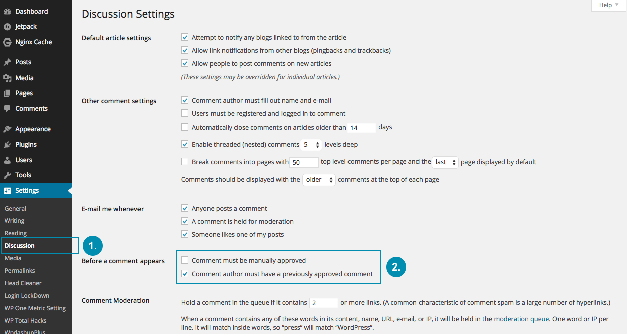 Discussion Settings