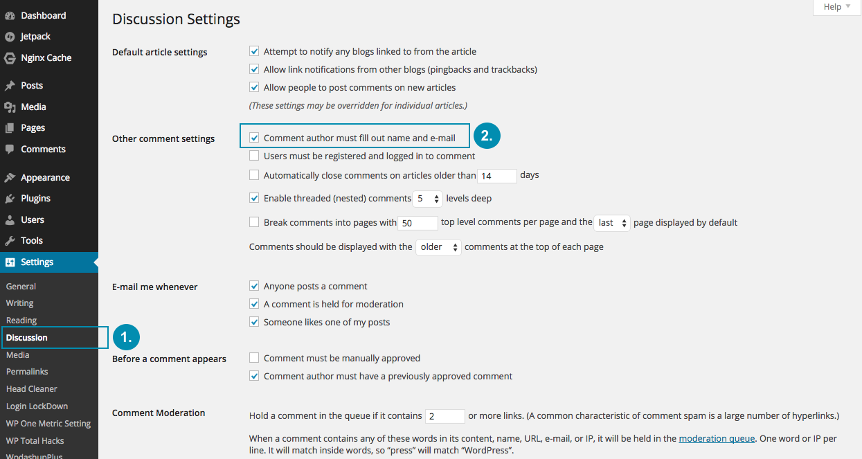 Discussion Settings