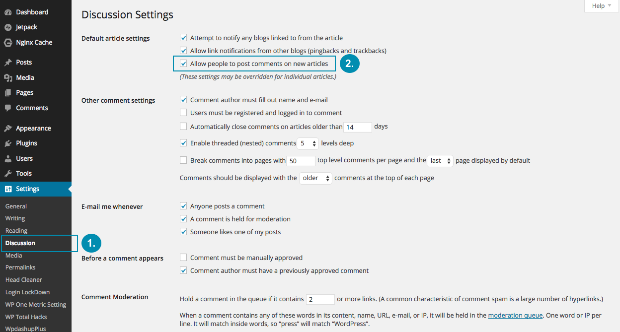 Discussion Settings