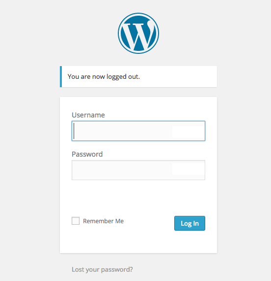 Logged out of WordPress