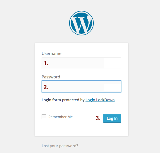 Login to the admin page